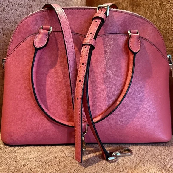 Kate Spade Payton Medium Dome Satchel in Garden Pink Saffiano Leather - Picture 3 of 14
